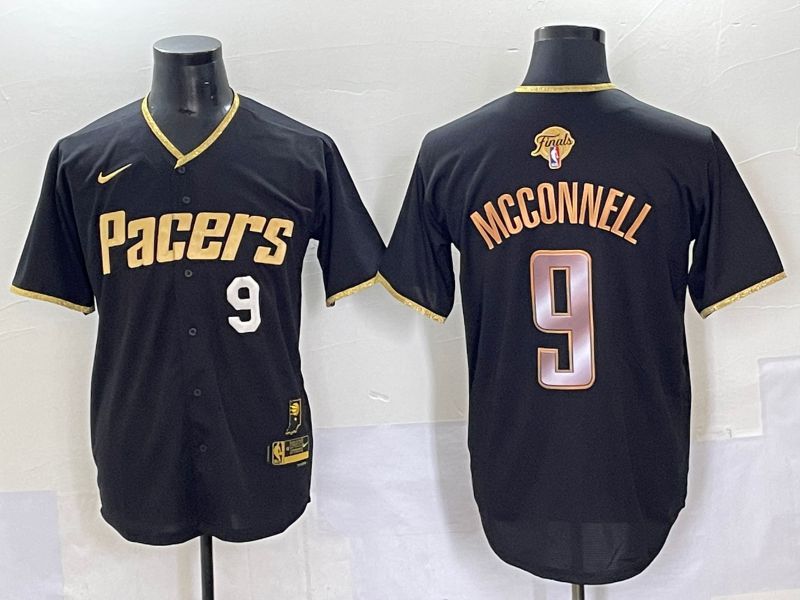 Men 2025 Indiana Pacers #9 Mcconnell Black Joint Name NBA Jersey style 22->->NBA Jersey